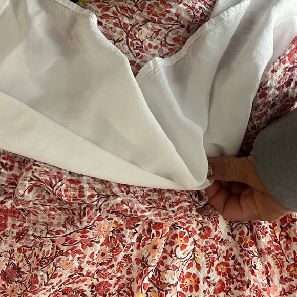 Vineyard Vines Women's Smocked Long Sleeve Ruffle Midi Floral Lined Dress Small - Picture 5 of 8